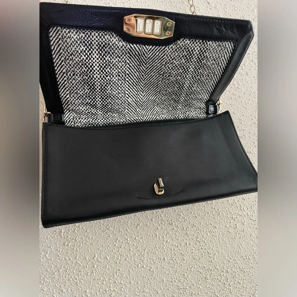 Rebecca Minkoff Black Leather Quilted Chain Strap Shoulder/Crossbody Bag - Picture 9 of 16